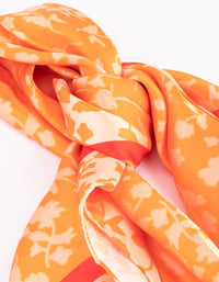 Fabric Bright Orange Floral Scarf - link has visual effect only