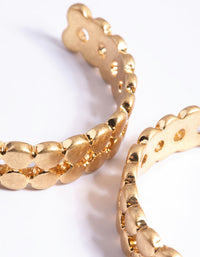 Worn Gold Two Row Circle Hoop Earrings - link has visual effect only