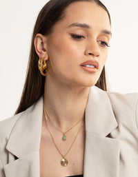 Worn Gold Mixed Shape Pack Hoop Earrings - link has visual effect only