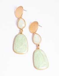 Worn Gold Stone Drop Earrings - link has visual effect only