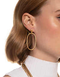 Worn Gold Fine Geometric Door Knocker Earrings - link has visual effect only