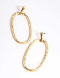 Worn Gold Fine Geometric Door Knocker Earrings - link has visual effect only