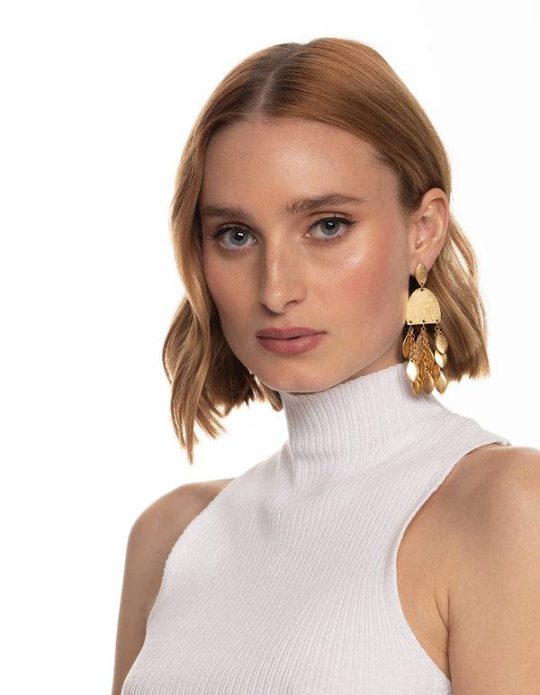 Worn Gold Metal Drop Earrings - Lovisa