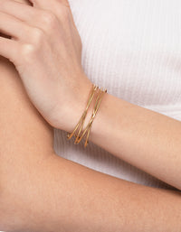 Worn Gold Thin Molten Open Cuff Bangle - link has visual effect only