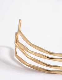 Worn Gold Thin Molten Open Cuff Bangle - link has visual effect only