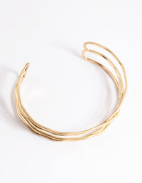 Worn Gold Thin Molten Open Cuff Bangle - link has visual effect only