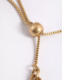 Worn Gold Round Twist Chain Toggle Bracelet - link has visual effect only