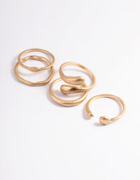 Worn Gold Mixed Molten Ring 6-Pack - link has visual effect only