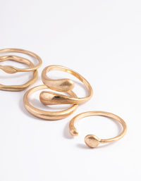 Worn Gold Mixed Molten Ring 6-Pack - link has visual effect only