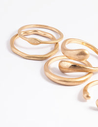 Worn Gold Mixed Molten Ring 6-Pack - link has visual effect only