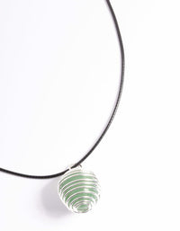 Silver Green Adventurine Spiral Cord Necklace - link has visual effect only