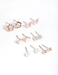 Kids Diamante Daisy Stud Earrings 6-Pack - link has visual effect only