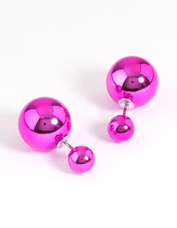 Purple Coated Metalic Sandwich Earrings