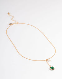 Gold Encased Stone & Pearl Necklace - link has visual effect only