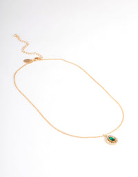 Gold Oval Set Stone Necklace - link has visual effect only