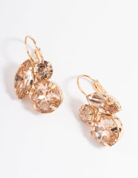 Gold Mixed Stone Cluster Huggie Hoop Earrings - link has visual effect only