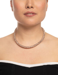 Rose Gold Skinny Diamante Tube Necklace - link has visual effect only