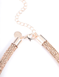 Rose Gold Skinny Diamante Tube Necklace - link has visual effect only