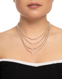 Rose Gold Layer Cupchain Teardrop Necklace - link has visual effect only