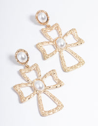 Gold Statement Cross Earrings - link has visual effect only