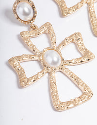 Gold Statement Cross Earrings - link has visual effect only