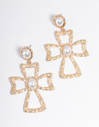 Gold Statement Cross Earrings - link has visual effect only