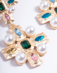 Gold Gem Double Cross Earrings - link has visual effect only