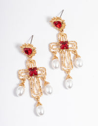 Pearl Heart Drop Earrings - link has visual effect only