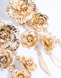 Gold Flower Drop Earrings - link has visual effect only