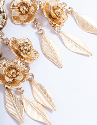 Gold Flower Drop Earrings - link has visual effect only