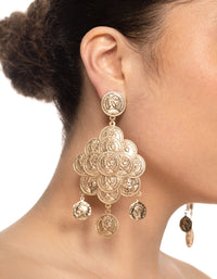 Gold Multi Coin Drop Earrings - link has visual effect only