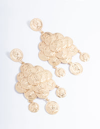 Gold Multi Coin Drop Earrings - link has visual effect only