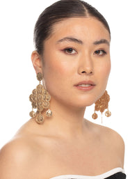 Gold Multi Coin Drop Earrings - link has visual effect only