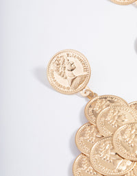 Gold Multi Coin Drop Earrings - link has visual effect only