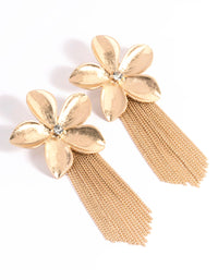 Gold Statement Floral Drop Earrings - link has visual effect only