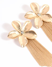 Gold Statement Floral Drop Earrings - link has visual effect only