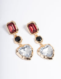 Gold Statement Gem Drop Earrings - link has visual effect only