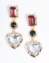 Gold Statement Gem Drop Earrings - link has visual effect only