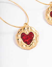 Gold Mini Heart Drop Earrings - link has visual effect only