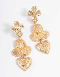 Gold Cross Angel Drop Earrings - link has visual effect only