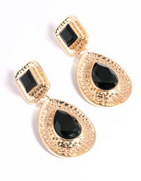 Gold Gem Statement Drop Earrings - link has visual effect only