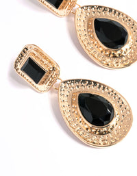 Gold Gem Statement Drop Earrings - link has visual effect only