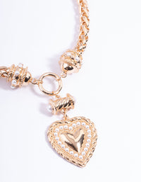 Gold Pearl Love Heart Necklace - link has visual effect only