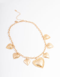 Gold Multi Heart Necklace - link has visual effect only