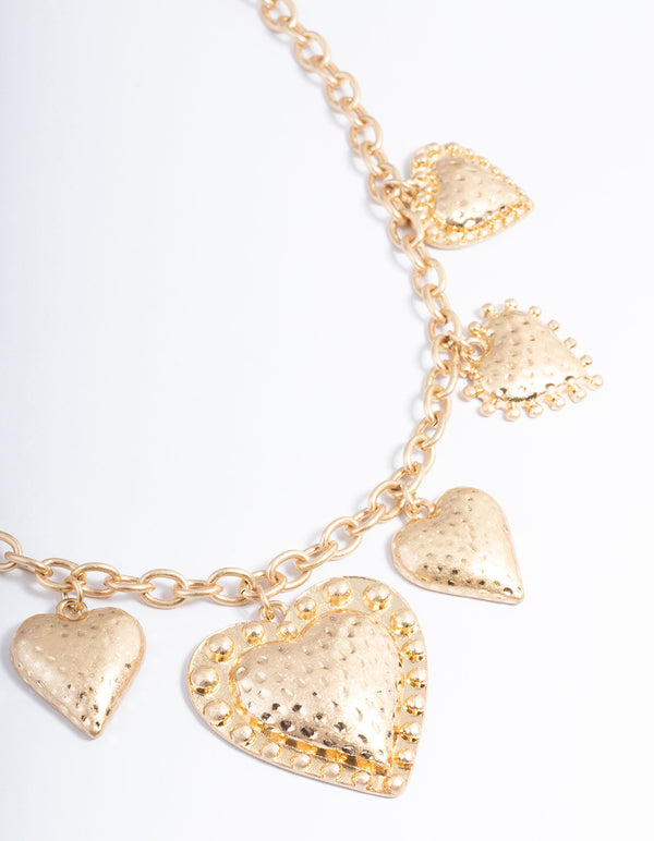 Gold Multi Heart Necklace