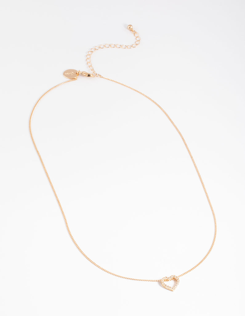 Diamond Simulants Open Heart Necklace - Lovisa