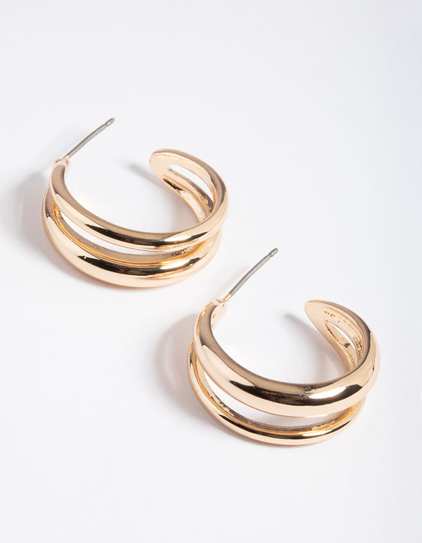 Gold Double Hoop Earrings - Lovisa