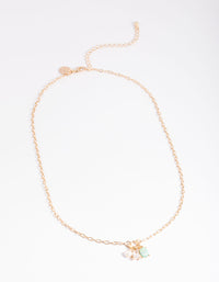 Gold Freshwater Pearl & Diamante Cluster Pendant Necklace - link has visual effect only