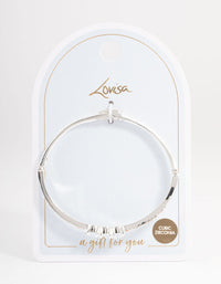 Silver Oval Stone Diamante Bangle - link has visual effect only