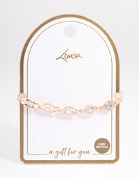 Rose Gold Classic Marquise Cubic Zirconia Bracelet - link has visual effect only